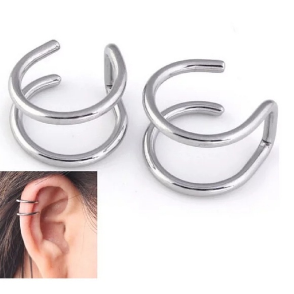 Pair of Double Ear Cuff Clip Earnings Multi Color - Picture 5 of 7